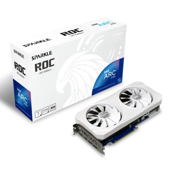 Sparkle Intel Arc A750 ROC Luna OC Edition 8G / 2050 MHz / 8GB GDDR6 / 256-bit / 1x HDMI + 3x DP / (8+8) (1A1-S00413600G)