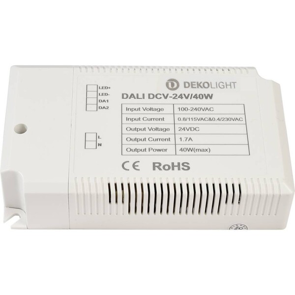 Deko Light BASIC, DIM, CV, EUP40D-1W24V-0 napájací zdroj pre LED konštantné napätie 40 W 0 - 1700 mA 24 V/DC stmievateľný; 843278