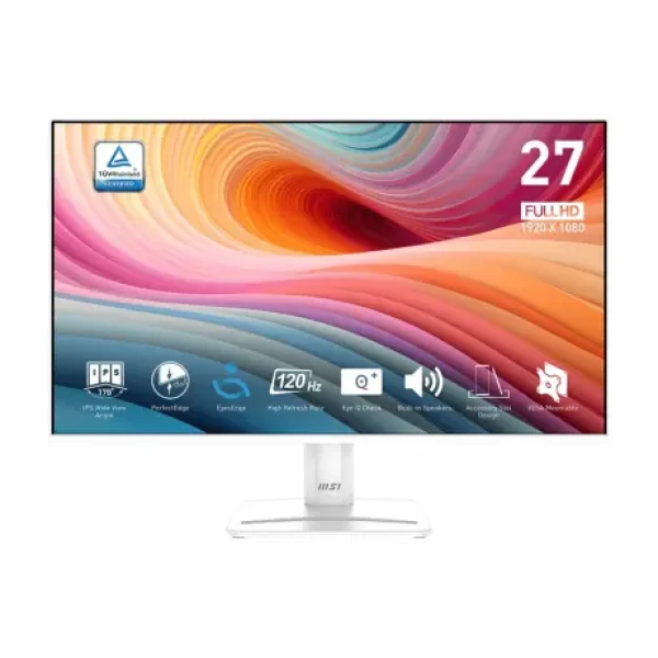 27" MSI PRE MP275W E2 biela / IPS / FHD / 16:9 / 1ms / 1500:1 / 300cd-m2 / HDMI + DP + VGA / VESA (PRO MP275W E2)