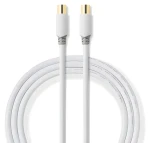 Nedis Koaxiálny kábel biela / Kábel / IEC Koax zástrčka-zásuvka / Pozlátené / 75 Ohm / Dvojité tienenie / 5 m (CSBW40015WT50)