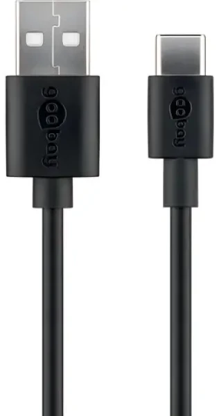 Goobay 45735 čierna / Nabíjací a synchronizačný kábel / USB-C / 1 m (45735)