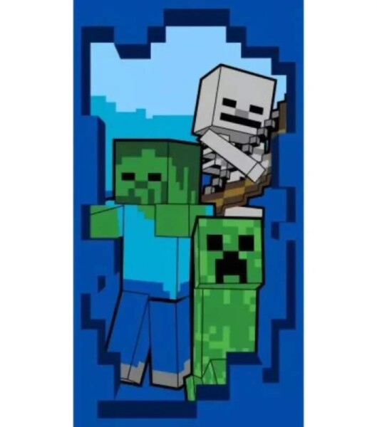 Jerry Fabrycs Minecraft Creeper Zombie JFK103250 osuška modrá 70x140