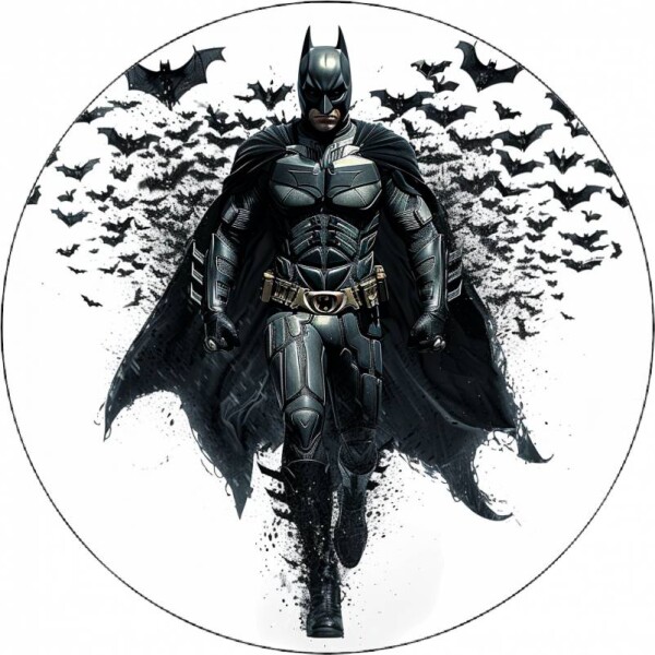 Jedlý papier Batman čiernobiely, 19,5 cm - Pictu Hap