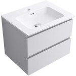 CERANO - Kúpeľňová skrinka Carole - biela matná + keramické umývadlo Novo - biela lesklá - 61x49,5x46,5 CER-979865