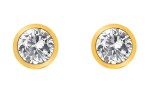Hot Diamonds Pozlátené náušnice s topazmi a pravým diamantom Gemstone DE832