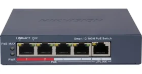 HIKVISION DS-3E1105P-EI(O-STD)V2 / Switch / 4X 100 Mbps RJ45 PoE / 1x 100 Mbps uplink / 60W PoE budget (DS-3E1105P-EI(O-STD)V2)