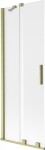 MEXEN/S - Velar dvojkrídlová posuvná vaňová zástena 75 x 150, dekor, zlatá kartáčovaná 896-075-000-31-55
