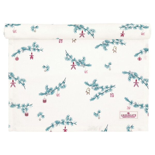 GREEN GATE Bavlnený behúň Juana White 140 x 45 cm