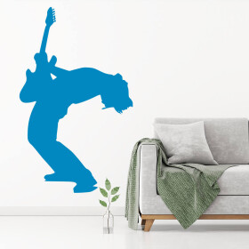 Veselá Stena Samolepka Silueta Rocker Farba: modrá, Veľkosť: 80 x 49 cm