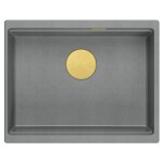 Quadron - Granitový drez Logan 100 Grey Metallic Zlaty HQJ6045U5_PVDG1_U