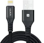 Quick čierna / Kábel USB-A (M) - Lightning (M) / 1,5 m (4752168141243)