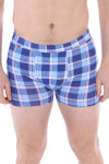 Pánske boxerky Long Fit 104 modré káro XL