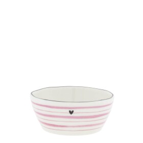 Bastion Collections Keramická mištička Pink Print 80 ml Prúžky