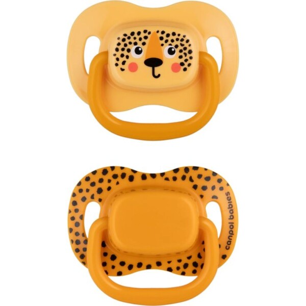 Canpol babies Set symetrických silikónových cumlíkov BabiesBoo 6 - 18 m 2 ks oranžový