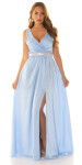 Sexy Koucla Maxi Dress Satin Look with glitter belt Einheitsgroesse