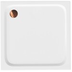 REA/S - Sprchová akrylová vanička Belmond White 90x90 Krytka kartáčovaná meď KPL-04371