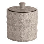 Spirella RELIEF / Dóza na odličovacie tampóny / béžová / porcelán / 9,3 × 11 cm