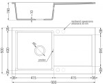 MEXEN/S MEXEN/S - Leo granitový drez 1 s odkvapkávačom 900x500 mm, šedá, + zlatý sifón 6501901010-71-G