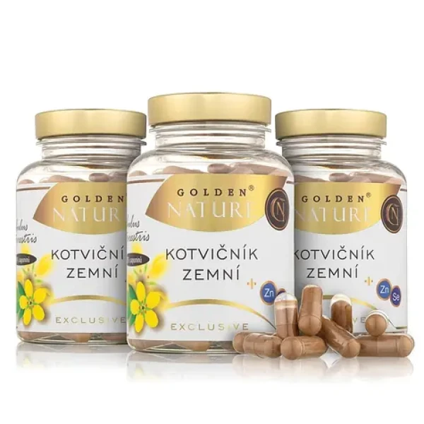 Golden Nature Exclusive Kotvičník zemný 90% + Zinok + Selén 300 cps. (3x100 cps) (GN2100035)