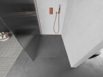 MEXEN/S - Kioto L Sprchová zástena WALK-IN 110 x 200, prúžky, meď kartáčovaná 800-110-103-65-09