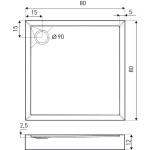 KERRA - Vanička štvorcová David 80 (čierny, štruktúra) 5907548117427
