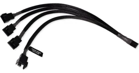 Alphacool Y-Splitter čierna / Rozbočovací kábel / 4-pin PWM na 4X 4-pin / 30 cm (18683)
