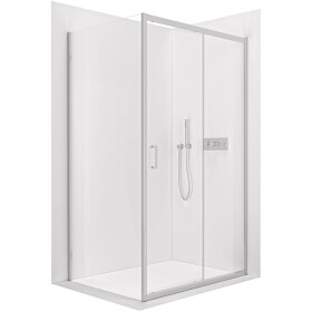 CERANO - Sprchovací kút Orlano L/P - 5 mm - chróm, transparentné sklo - 140x100x195 - posuvný CER-DY505B-90-225