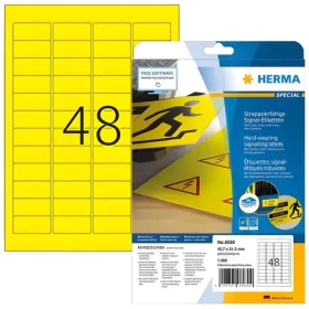 Herma signálne etikety A4 45,7x21,2 mm žltá / Fólie / vodeodolné / laser / 1200 ks (8030)