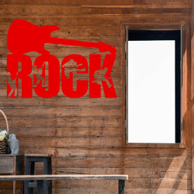 Veselá Stena Samolepka Nápis ROCK Farba: červená, Veľkosť: 60 x 43 cm