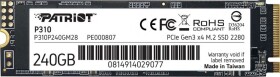 Patriot P310 240GB M.2 2280 PCI-E x4 Gen3 NVMe (P310P240GM28)