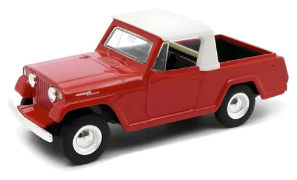 Welly Model auta 1967 Jeep Jeepster Commando Pickup červená