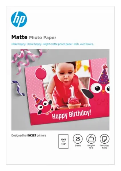 HP Matte FSC Fotopapier / Fotopapier / matný / 10x15 cm / 180 g/m2 / 25 listov (7HF70A)