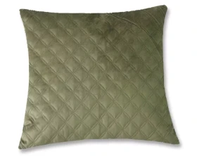 Dekoračný vankúš Christene 45x45 cm, zelený s kosoštvorcami%