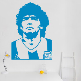 Veselá Stena Samolepka Diego Maradona Farba: modrá, Veľkosť: 80 x 57 cm