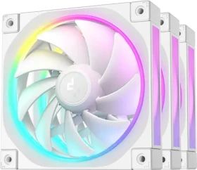 DEEPCOOL FL12 WH biela 3 ks / Ventilátor / 120 mm / ARGB Gen2 / PWM / FDB ložisko / 500-2150 RPM / 32 dB (R-FL12-WHAPN3-G)