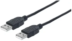 Manhattan USB 2.0 AA / Kábel / 1 m / čierny (353892)