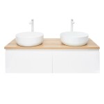 Kúpeľňová skrinka s krycou doskou SAT B-WAY 119x30x45 cm biela lesk BWAY120WDOAKU2B BWAY120WDOAKU2B