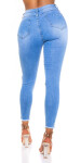 Sexy Skinny Ripped Jeans with Cut-Outs denimblue 32