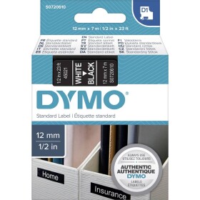Páska do štítkovača DYMO D1 45021 Farba pásky: čierna Farba písma:biela 12 mm 7 m; S0720610