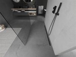 MEXEN/S - Kioto Sprchová zástena WALK-IN voľne stojaca 115 x 200, transparent 8 mm, čierna 800-115-002-70-00