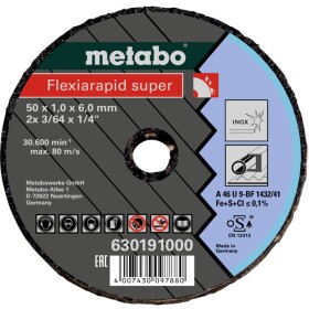 Metabo 630192000 rezný kotúč lomený 50 mm 25 ks Nerezová oceľ; 630192000