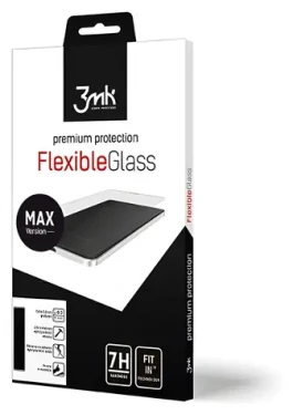 3mk FlexibleGlass Max pre LG Q70 čierna / Hybridné sklo / tvrdosť 7H / hrúbka 0,2 mm