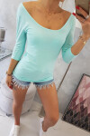 Blúzka s okrúhlym výstrihom mätová UNI