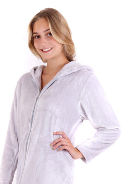 Dámsky župan Siena s kapucňou na zips 3656 Light Grey - Vestis L