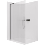 CERANO - Sprchová zástena Walk-in Onyx L-ľavá vzpera - 8 mm - čierna matná, ryhované sklo - 110x200 CER-8050BD769