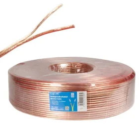 LogiLink Reproduktorový kábel priehľadný / Reproduktorový kábel / 2x 2,5 mm2 / 100 m / CCA (CA1086)
