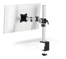 Durable SELECT strieborná / Stolový držiak monitora / VESA 75-100 mm / nosnosť 8 kg / 13-27" / naklápací, otočný (509423)