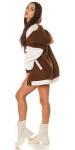 Trendy Oversized College Jacket brown Einheitsgroesse