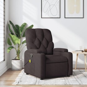 VidaXL vidaXL Rozkładany fotel masujący, tmavoHnedý, obity tkaniną