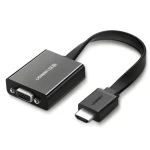 Ugreen MM103 čierna / Adaptér HDMI - VGA / Micro-USB napájanie / 25 cm (40248)